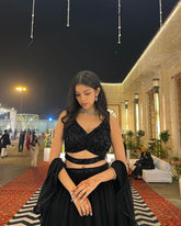Gorgeous Black Color Lehenga With Sequence Blouse